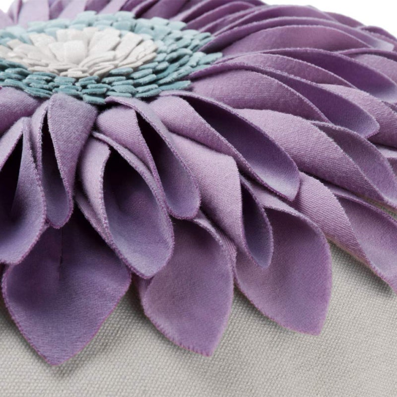 OiseauVoler Decorative Throw Pillow Cover Sunflowers Cushion Case Handmade for Home Sofa Car Bed Room Decor 18 x 18 Inch Taro Purple - Image 5